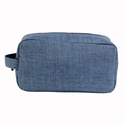 300D polyester melange fabric cosmetic bag with handle