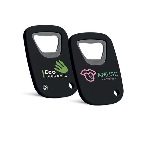 BOTTLE OPENER IN RECYCLED MATERIAL rPS with a neodymium magnet on the back