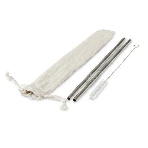 Reusable drinking straw set, 2 pcs with cleaning brush | Monim Reusable drinking straw set, 2 pcs with cleaning brush | Monim