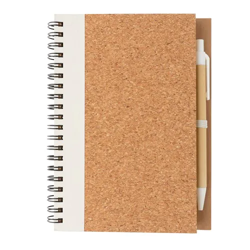 Cork spiral notebook with pen Cork spiral notebook with pen