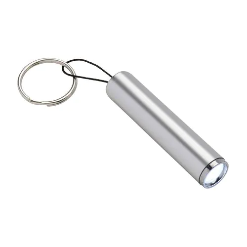 Mini plastic flashlight with Led light for laser engraving and key ring