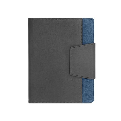 RUSSEL. PU and polyester fabric cover with A5 notebook with plain pages