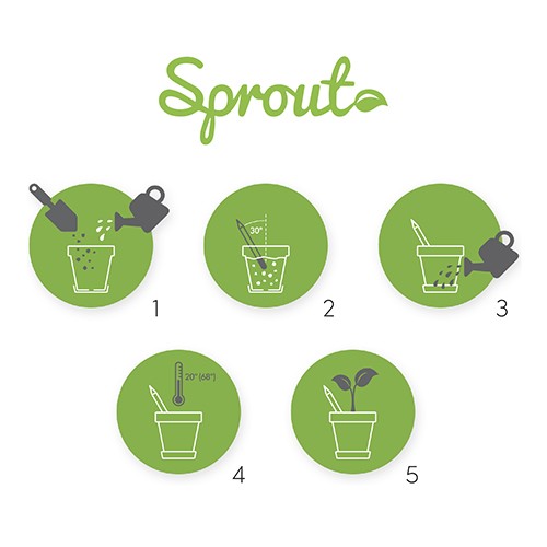 Spout pencil with seeds Gantz