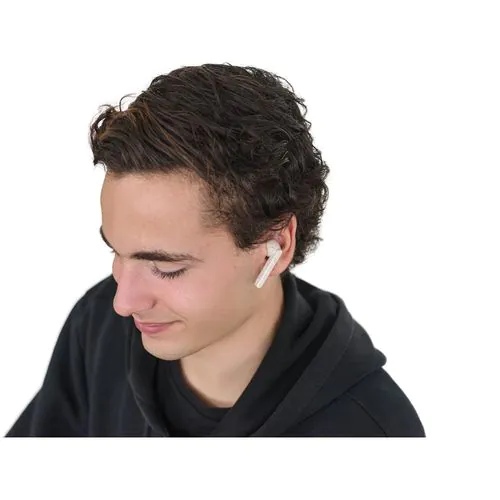 FOURIER. Wireless earphones with 3-hour battery life in wheat straw fibre and PP FOURIER. Wireless earphones with 3-hour battery life in wheat straw fibre and PP