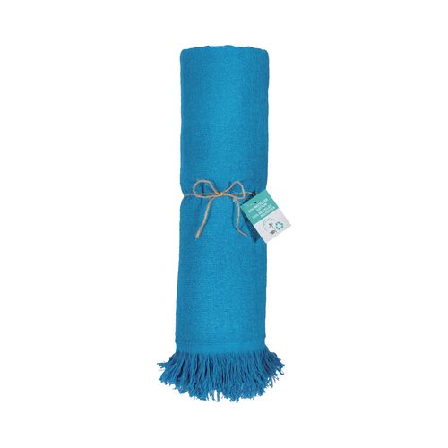 Serviette de plage/Fouta frangée en coton recyclé Serviette de plage/Fouta frangée en coton recyclé