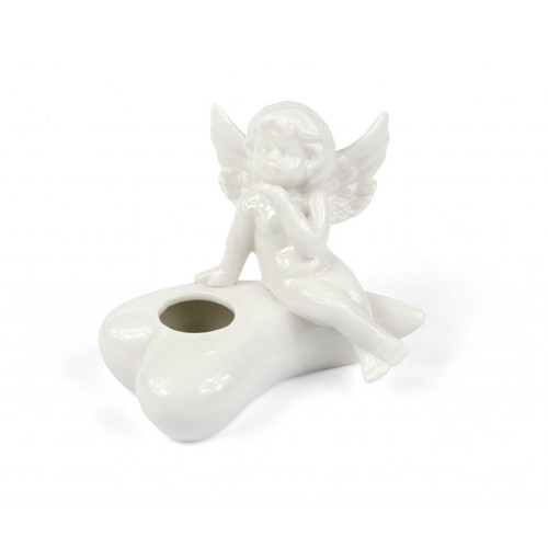 PORCELAIN ANGEL CANDLE HOLDER 90x50mm PORCELAIN ANGEL CANDLE HOLDER 90x50mm