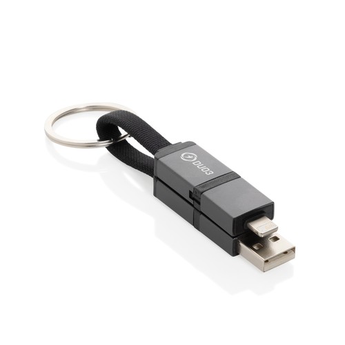 Câble de charge rapide 4 en 1 60W en aluminium recyclé Terra Câble de charge rapide 4 en 1 60W en aluminium recyclé Terra