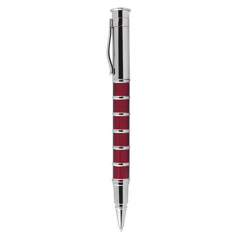 ROLLERBALL PEN WITH RINGS RED AND CHROM ROLLERBALL PEN WITH RINGS RED AND CHROM