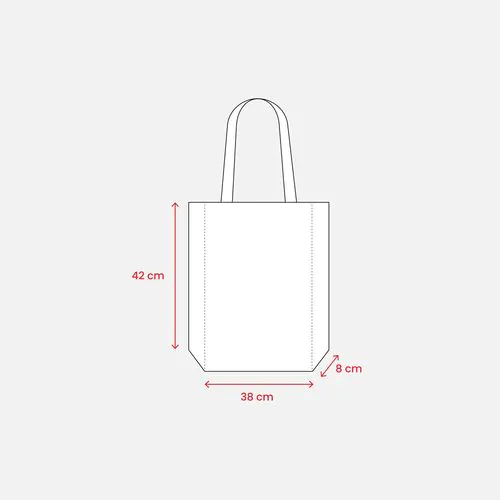 Bolsa de algodon naturel, asas largas de colores y fuelle