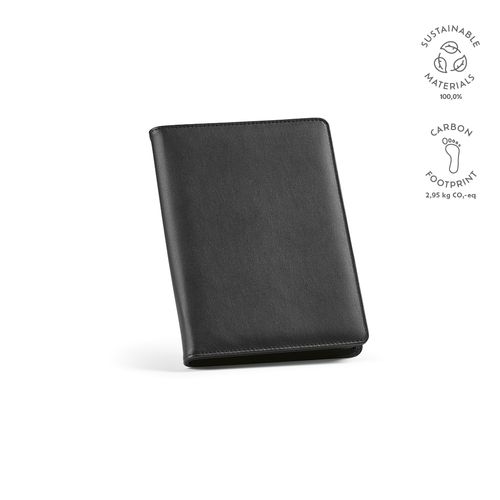 Cartella A5 Orwell in rPU. 64 fogli FSC e chiusura con zip