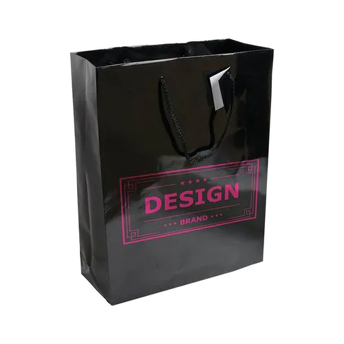 157 g/m2 laminated paper shopping bag with gusset and bottom reinforcement, string handles 157 g/m2 laminated paper shopping bag with gusset and bottom reinforcement, string handles