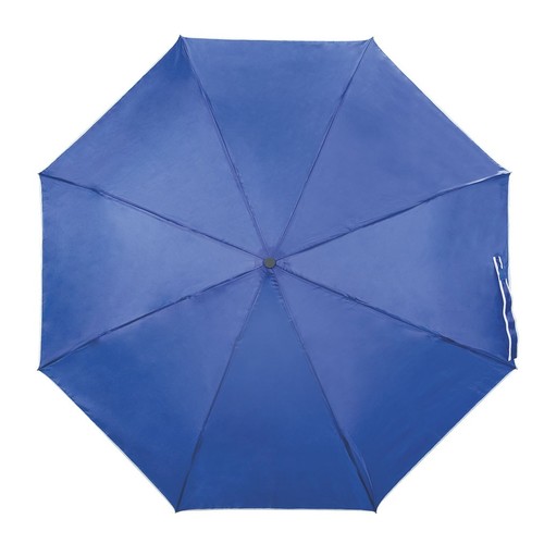 BLAUER FALTREGENSCHIRM MIT WEISSEN RAND