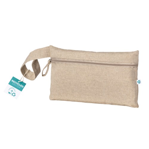 Document holder made of 180 g/m2 recycled cotton with zipper closure, GRS certified Document holder made of 180 g/m2 recycled cotton with zipper closure, GRS certified