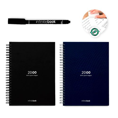 STARTER KIT INFINITE PLANNER A5. Set includes an A5"infinite Diary", cleaning kit, marker and marker holder STARTER KIT INFINITE PLANNER A5. Set includes an A5"infinite Diary", cleaning kit, marker and marker holder