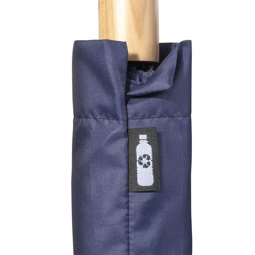 Mini ombrello manuale in R-PET con manico di legno