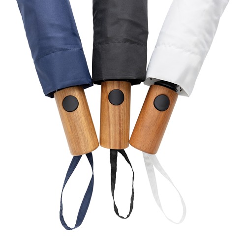 Mini parapluie 21" à ouverture auto en bois d'acacia Kaycey Mini parapluie 21" à ouverture auto en bois d'acacia Kaycey