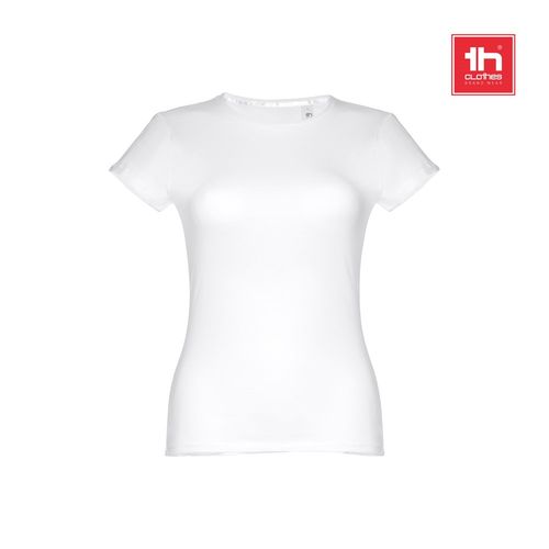 THC SOFIA WH. T-shirt sfiancata da donna in cotone. colore bianco THC SOFIA WH. T-shirt sfiancata da donna in cotone. colore bianco