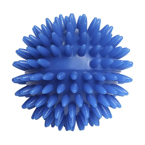 Balle de massage hérisson avec gaufrage rectangulaire (78 mm, bleu), "Made in Germany" Balle de massage hérisson avec gaufrage rectangulaire (78 mm, bleu), "Made in Germany"