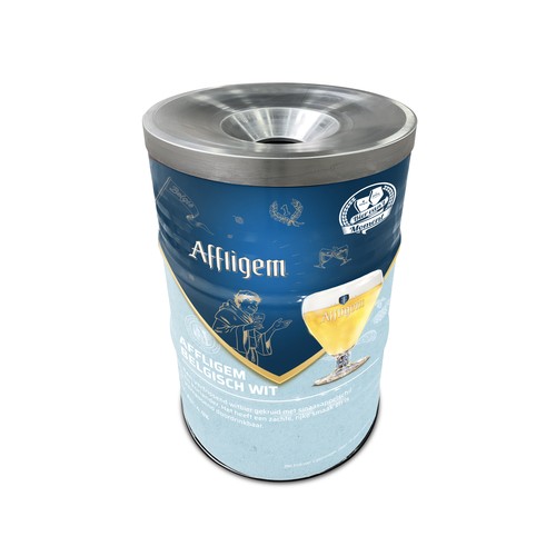 Barrel Bin Big Full Colour with Flame Retardant Lid | 200 Liter Bin