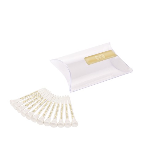 Pillowpack met 12 tees 70 mm Pillowpack met 12 tees 70 mm