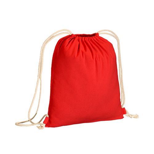 Mochila de color liso de algodón reciclado (140 g/m2). Cierre con doble cordón Mochila de color liso de algodón reciclado (140 g/m2). Cierre con doble cordón
