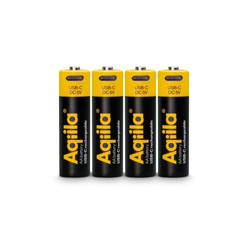 Lot de 4 piles rechargeables AA Aqiila USB-C 2000 mAh Lot de 4 piles rechargeables AA Aqiila USB-C 2000 mAh