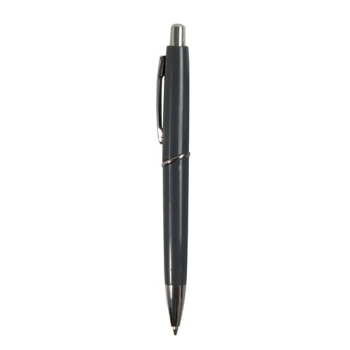 ABS plastic snap pen with coloured barrel and metal clip, jumbo refill