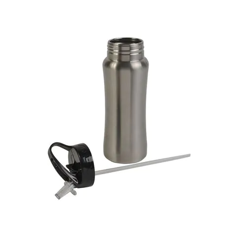 Bouteille en métal avec paille rectractable 600 ml