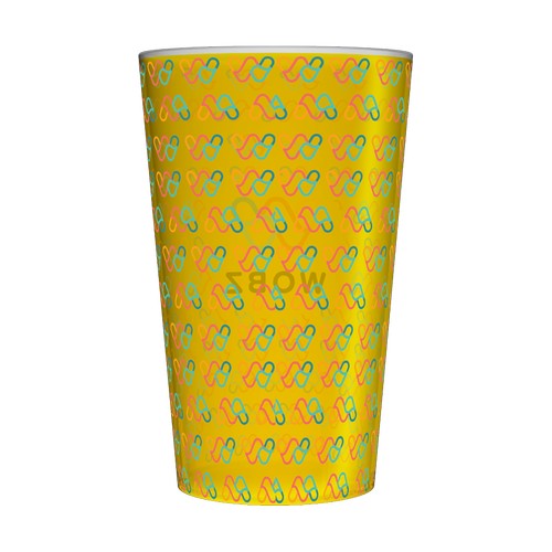 Gepersonaliseerde gele herbruikbare beker van 25 cl (Wobz-basis) - Digitale bedrukking Gepersonaliseerde gele herbruikbare beker van 25 cl (Wobz-basis) - Digitale bedrukking
