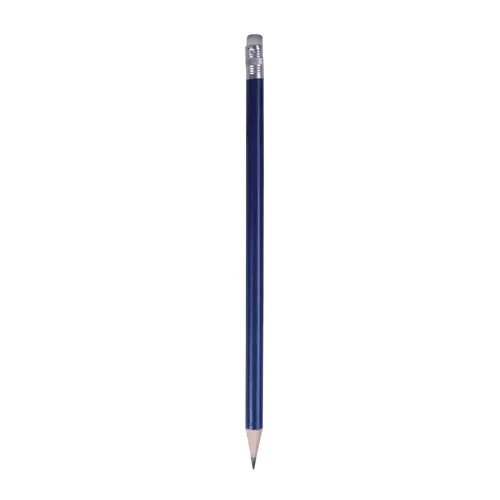 Wooden pencil with graphite lead, cylindrical cross-section and white rubber, sharpened Wooden pencil with graphite lead, cylindrical cross-section and white rubber, sharpened