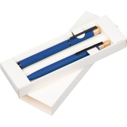 Set décriture avec stylo à bille et roller en aluminium recyclé