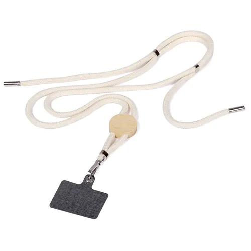 PORTE-BADGE AVEC SUPPORT TÉLÉPHONE, EN COTON, BAMBOU ET POLYESTER