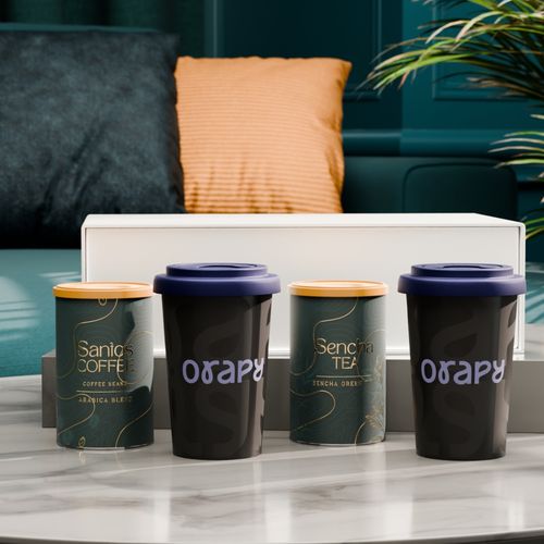 Conjunto Freedom Taste 280ml negro satinado/Azul Marino
