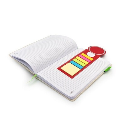 Memo holder, sticky notes, bookmark, notebook, ruler | Young