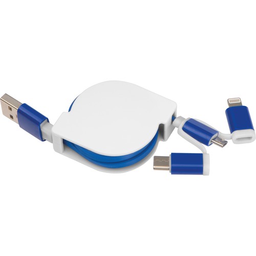 Extendable charging cable with 3 plugs Extendable charging cable with 3 plugs