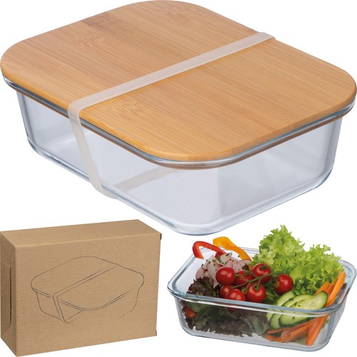 Glass lunchbox with bamboo lid