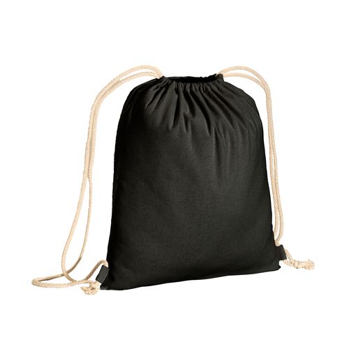 Mochila de color liso de algodón reciclado (140 g/m2). Cierre con doble cordón