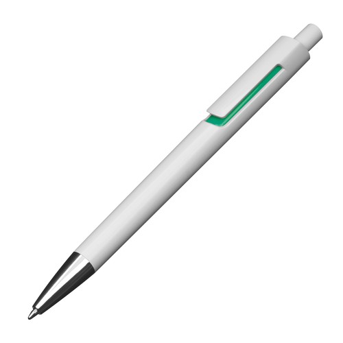 Stylo bille blanc avec applications colorées Stylo bille blanc avec applications colorées