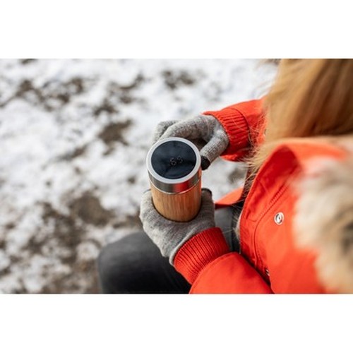 Bambusowy termos 500 ml, posiada sitko zatrzymujące fusy oraz dotykowy cyfrowy wyświetlacz temperatury napojów | Georgia Bambusowy termos 500 ml, posiada sitko zatrzymujące fusy oraz dotykowy cyfrowy wyświetlacz temperatury napojów | Georgia