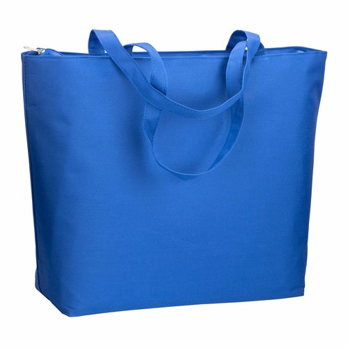 300D polyester beach bag with long handles and zip closure 300D polyester beach bag with long handles and zip closure