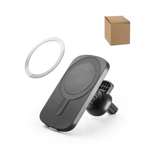 KOCH. Car smartphone holder with wireless magnetic charger 15W in recycled ABS (100% rABS) KOCH. Car smartphone holder with wireless magnetic charger 15W in recycled ABS (100% rABS)