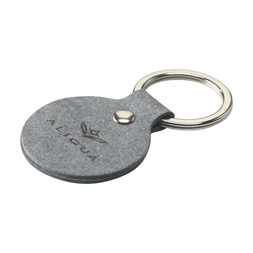 Recycled Denim Textile Keyring Round Recycled Denim Textile Keyring Round