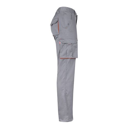 VL FIDES. Two-tone, multi-pocket stretch trousers (240g/m²), in cotton (46%), EME (38%) and polyester (16%)