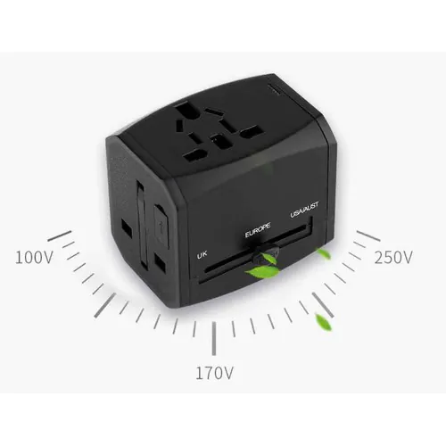 Adattatore da viaggio mondiale 02 nero/nero Adattatore da viaggio mondiale 02 nero/nero