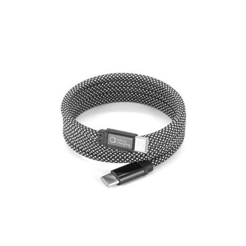 NADELLA. Câble USB-C vers USB-C avec gaine tressée en polyester (60 W) et système magnétique pour un enroulement facile NADELLA. Câble USB-C vers USB-C avec gaine tressée en polyester (60 W) et système magnétique pour un enroulement facile