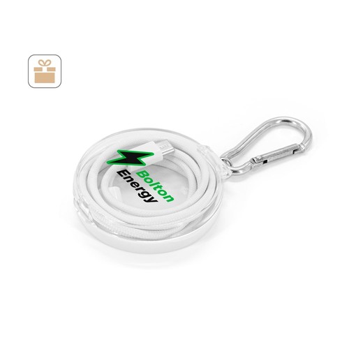 JEMISON. USB-C to USB-C cable with braided cord (60W), made from ABS, stainless steel, aluminium and polyester