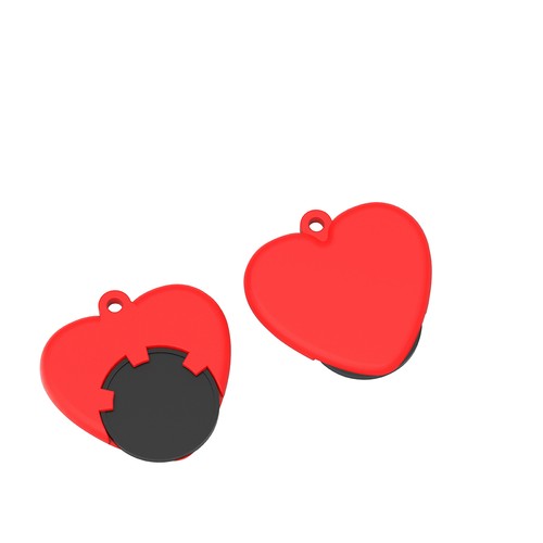Chip holder with 1€ chip "heart"