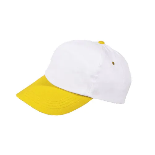 Casquette 5 Panel blanche avec visière de couleur