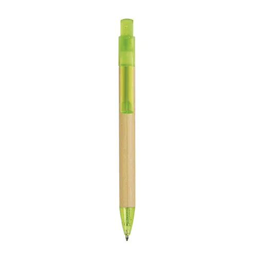 Stylo à déclic en papier recyclé avec détails plastique Stylo à déclic en papier recyclé avec détails plastique
