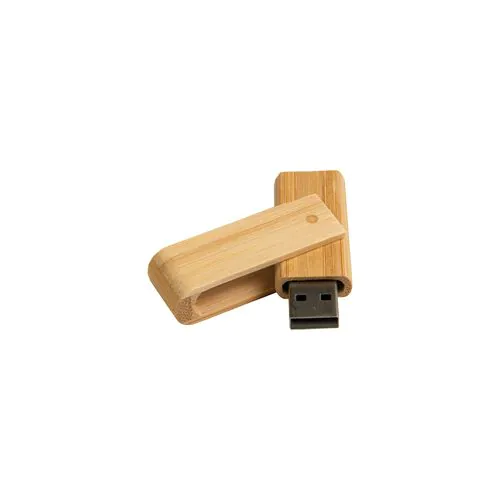 Rotatable, 8 GB, bamboo pen drive. Upload on request with delivery in 2 weeks